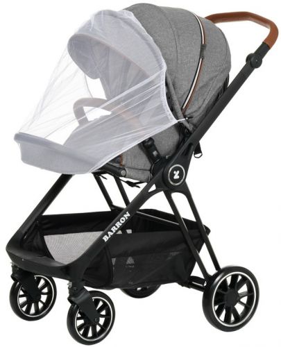 Детска количка Zizito - Barron 3 в 1, сива с черна рамка - 10