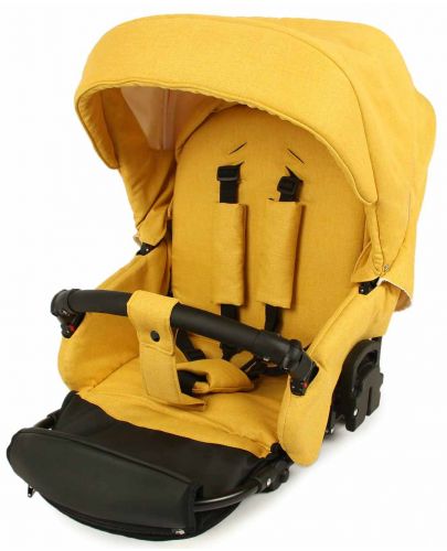 Детска количка Baby Giggle - Broco, 2в1, жълта - 5