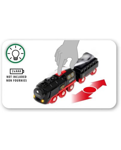 Детска играчка Brio - Парен локомотив с вагон - 4