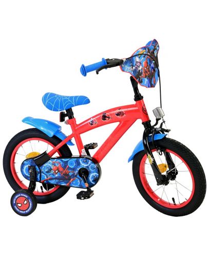 Детски велосипед с помощни колела E&L cycles - Marvel, Spiderman, 14 инча - 1