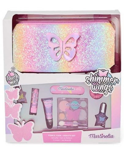 Детски козметичен комплект Martinelia - Shimmer Wings, с несесер, 8 части - 1