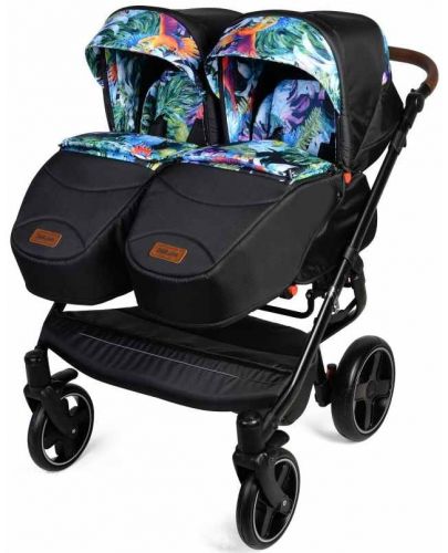 Детска количка за близнаци Dorjan - Quick Twin 2в1, тропически мотиви - 2
