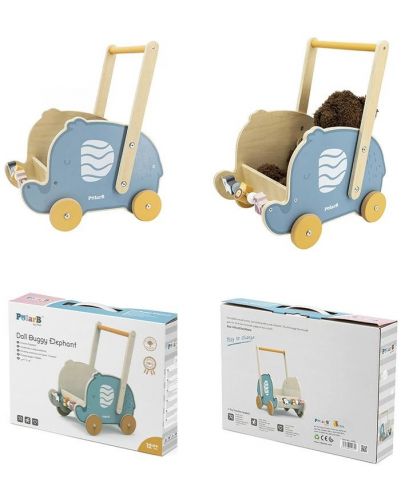 Детска дървена играчка за бутане VIGA Toys PolarB - Слон  - 3