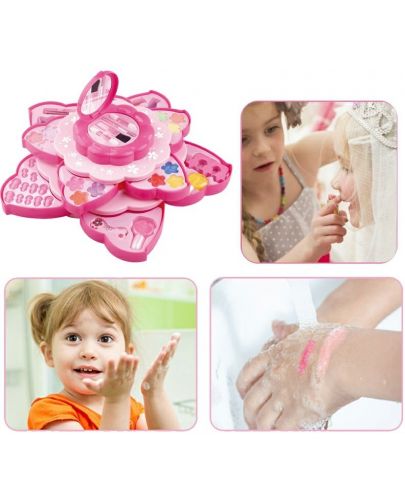 Детски козметичен комплект Raya Toys - Sparkle and Glitter, розов - 3