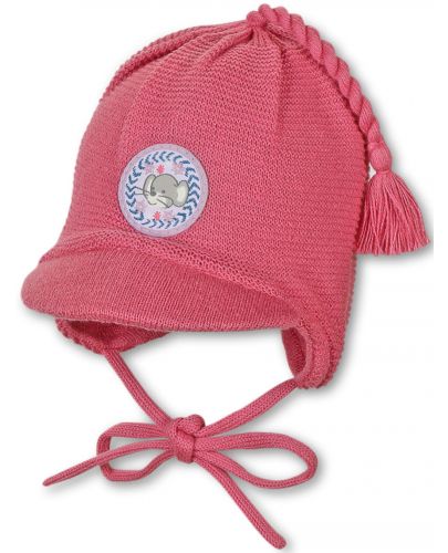 Детска плетена шапка с козирка Sterntaler - 47 сm, 9-12 месеца, розова - 1