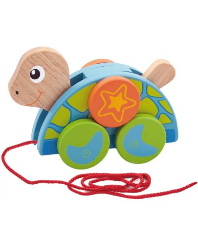 Детска дървена играчка за дърпане Viga - Костенурка - 1