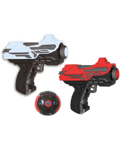 Детски мини пистолет Red Guns, 2 броя, с 12 меки стрели и мишена - 1