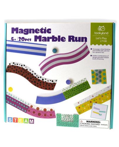 Детска игра Tooky Toy - Магнитна писта с топчета, Marble Run - 1