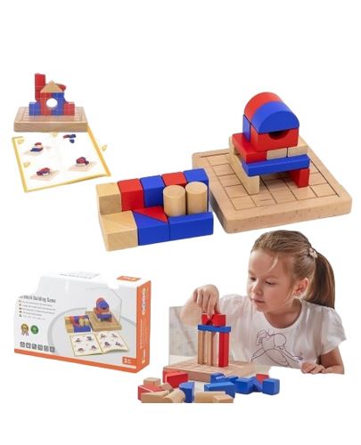 Детска игра с дървени блокове Viga - Изграждане на 3D композиции - 6