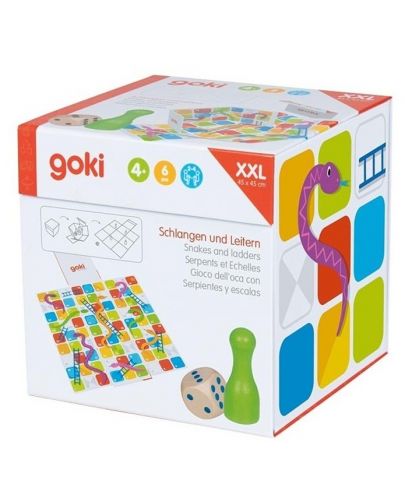 Детска игра XXL Goki - Змии и стълби в кубче - 1