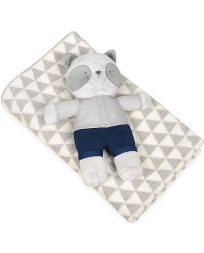 Детско одеяло с плюшена играчка Baby Matex - Carol, Панда - 1