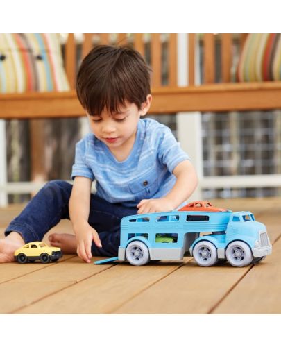 Детска играчка Green Toys - Автовоз, с 3 колички - 3