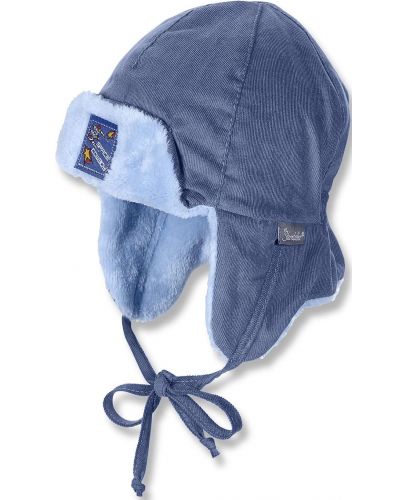 Детска зимна шапка ушанка Sterntaler - 49 cm, 12-18 месеца, синя - 1