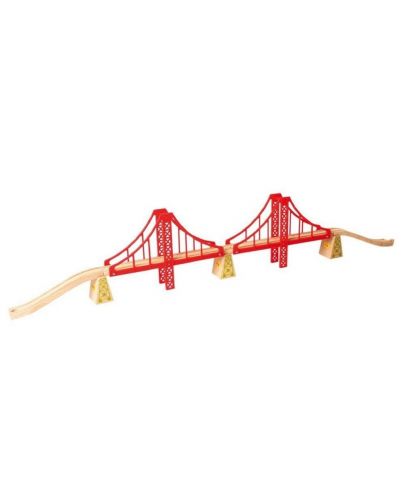 Детска дървена играчка Bigjigs - Двоен висящ мост - 2