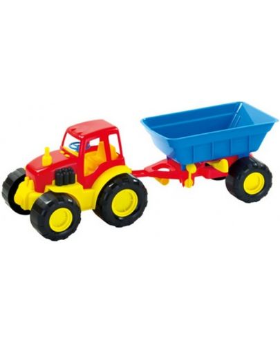 Детска играчка Mochtoys - Трактор с ремарке - 1