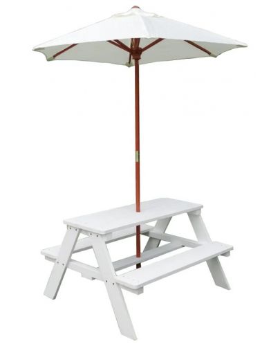 Детска дървена маса за пикник с чадър Ginger Home - 1