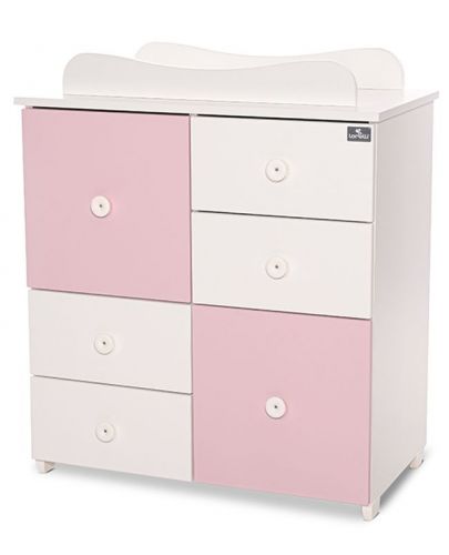 Детски шкаф Lorelli - New, бяло и розово - 2