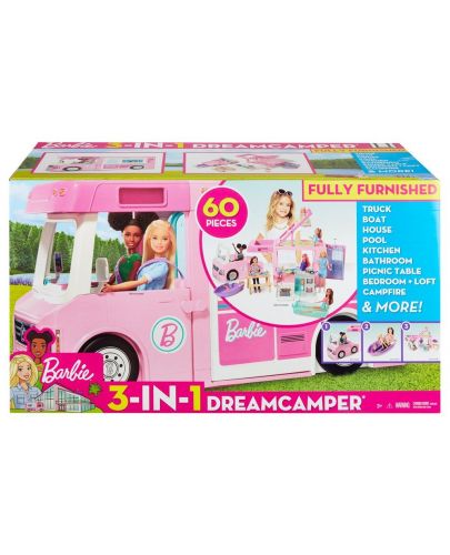 Игрален комплект Mattel Barbie - Кемперът на Барби, 60 части - 6