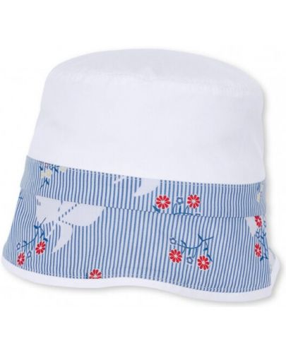 Детска лятна шапка с UV 50+ защита Sterntaler - С цветя, 53 cm, 2-4 години, бяла - 2