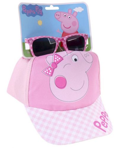 Детски комплект Cerda - Шапка и слънчеви очила, Peppa Pig - 1