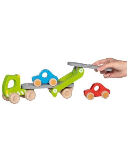 Детска играчка Goki - Автовоз с две коли - 2