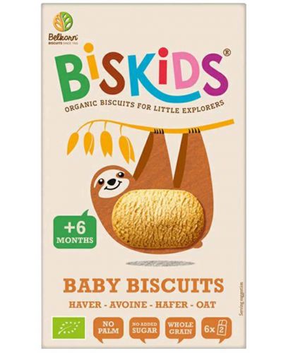 Детски бисквити Belkorn - С овес, 120 g  - 1