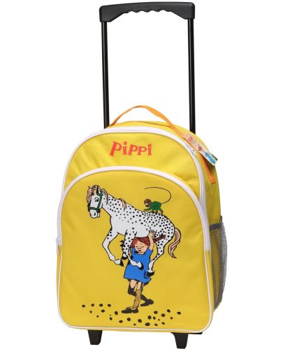Детска раница на колела Pippi - Пипи и любимия кон, жълта - 1