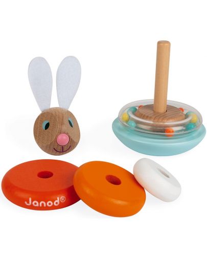 Детска играчка Janod - Зайче низанка и неваляшка - 3