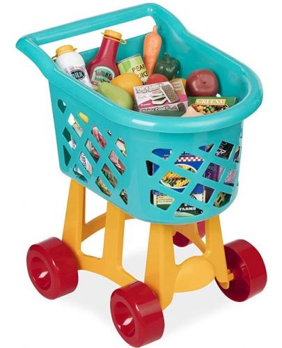 Детски комплект Battat - Пазарска количка с продукти - 1