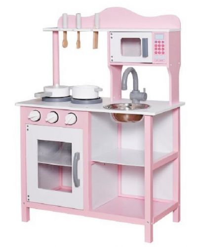 Детска дървена кухня Ginger Home - С аксесоари, розова - 1