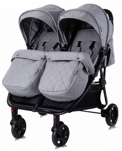 Детска количка за близнаци Lorelli - Duo, Cool grey - 3