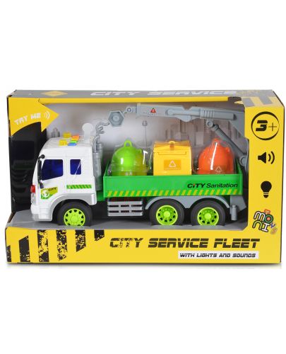 Детска играчка Moni Toys - Камион с контейнери и кран, 1:16 - 1