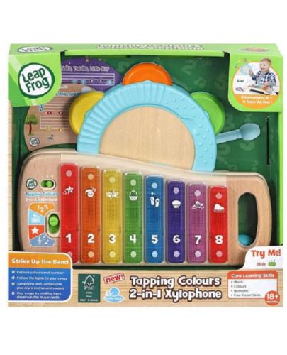 Детска играчка 2 в 1 Vtech - Интерактивен ксилофон и дайре - 1