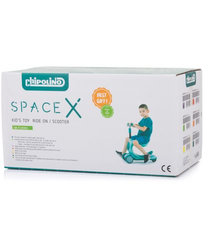Детски скутер Chipolino - Space X, 2в1, мента - 10
