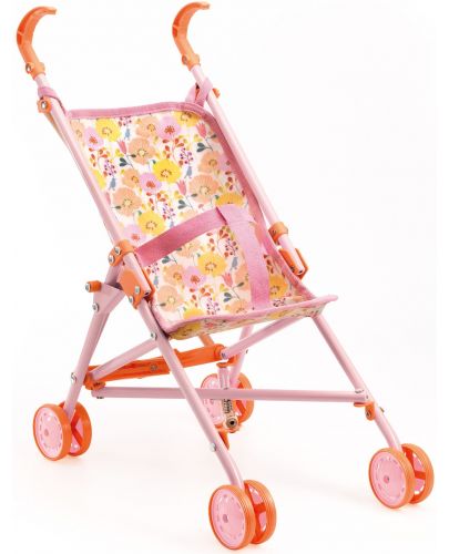 Детска количка за кукли Djeco - Pomea, с цветя - 1