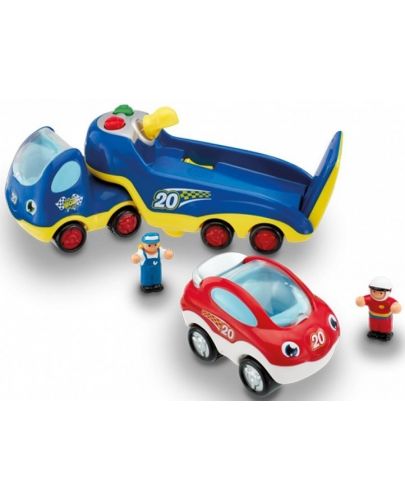 Детска играчка WOW Toys - Камионче с кола, състезателят Роко - 2