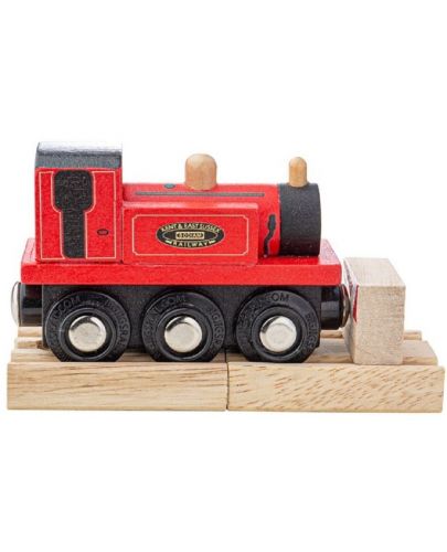 Детска дървена играчка Bigjigs - Парен локомотив - 1