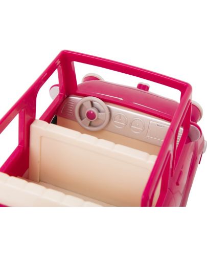 Детска играчка Battat Li'l Woodzeez - Кола, розова, с куфарче - 2