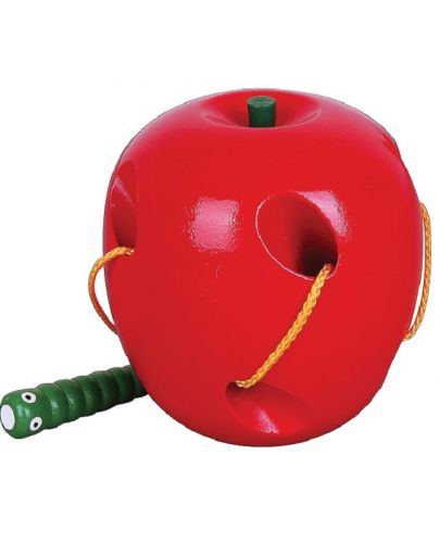 Детска играчка Viga - Дървена ябълка с червейче - 3
