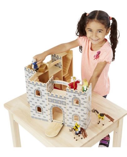 Детска дървена играчка Melissa & Doug  - Рицарски замък с фигурки - 3