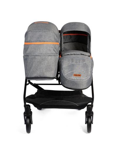 Детска количка за близнаци Dorjan Quick Twin 2в1, светло сива - 3