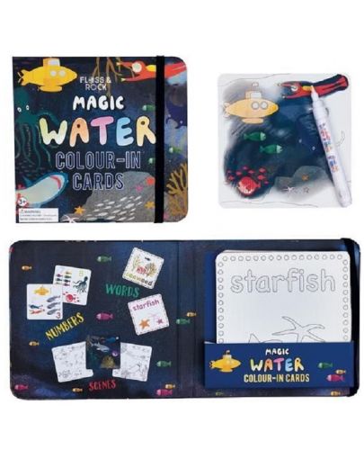 Детски карти за оцветяване Floss and Rock Magic Water - Подводен свят - 1