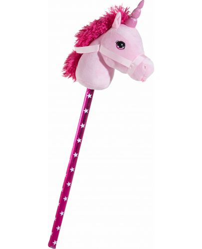  Детска играчка Heunec - Еднорог на пръчка, розов, 85 cm - 1