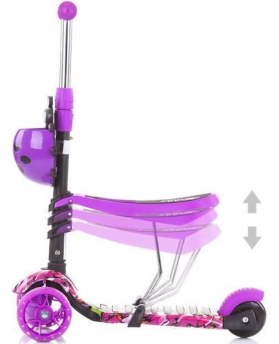 Детски скутер 2 в 1 Chipolino  - Киди Ево, лилави графити - 3