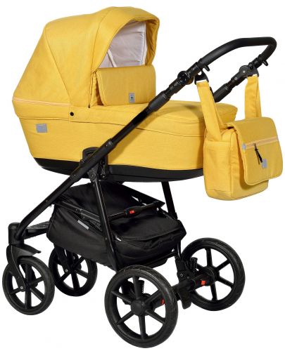 Детска количка Baby Giggle - Broco, 2в1, жълта - 1