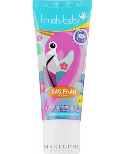 Детска паста за зъби Brush Baby - Tutti Frutti, Фламинго, 50 ml - 1