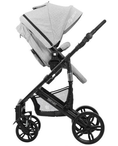 Детска количка 3 в 1 Kikka Boo Beloved - Светлосива, с кош за количка и столче за кола - 5