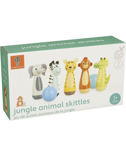 Детски дървен боулинг Orange Tree Toys - Животните от джунглата - 1