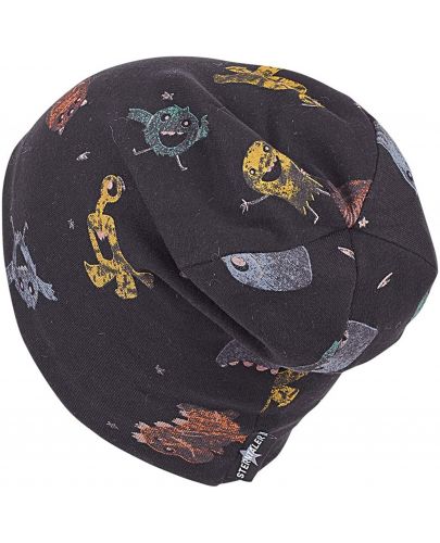 Детска шапка за преходните сезони Sterntaler - С чудовища, 49 cm, 12-18 месеца, черна - 2