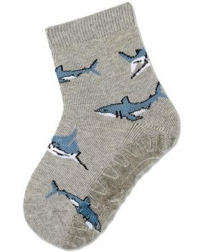 Чорапи със силиконова подметка Sterntaler - С акули, 19/20 размер, 12-18 месеца, 2 чифта - 3